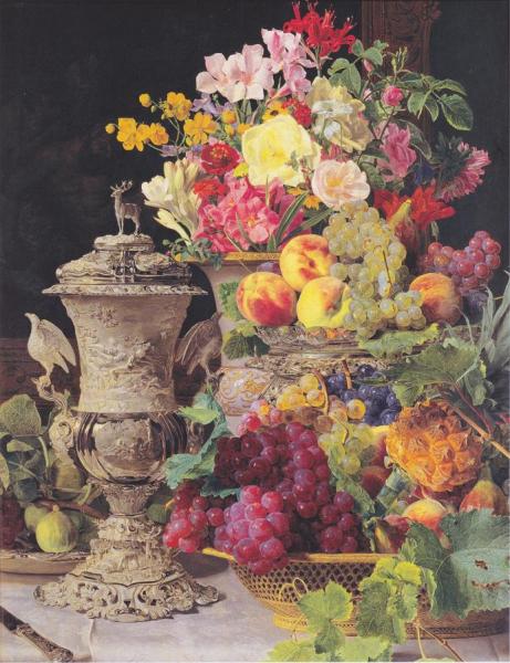 Still Life With Morning Cup,1839 by Ferdinand Georg Waldmuller