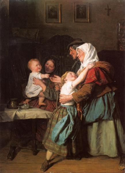 Ferdinand Georg Waldmuller The Grandparents' Visit