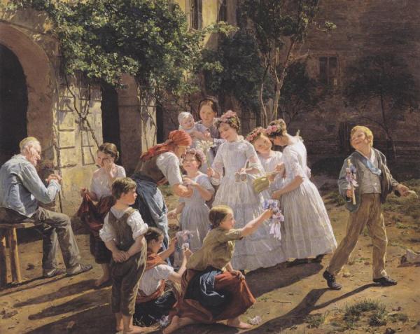 The Morning Of Corpus Christi(1857) by Ferdinand Georg Waldmuller