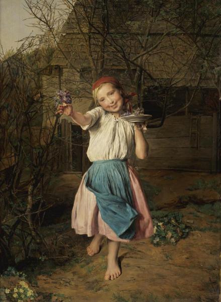 The Violet Girl by Ferdinand Georg Waldmuller