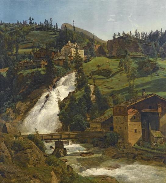 The Wildbad Gastein Falls(wildbad Gastein) by Ferdinand Georg Waldmuller