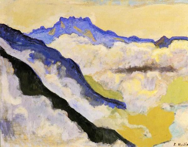 Dents Du Midi In Clouds by Ferdinand Hodler