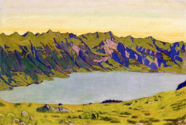 Der Brienzersee Von Brietlauenen Aus by Ferdinand Hodler