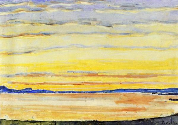 Sunset On Lake Geneva by Ferdinand Hodler