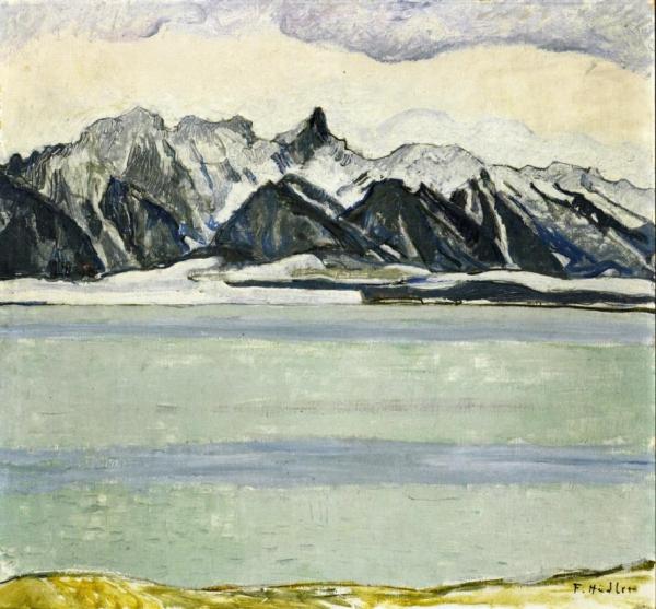 Thumersee With Stockhornkette In Winter by Ferdinand Hodler