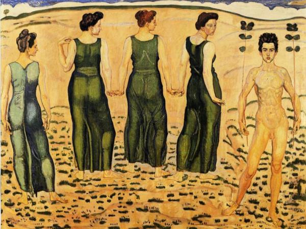 Youth Admired By Women (i) by Ferdinand Hodler