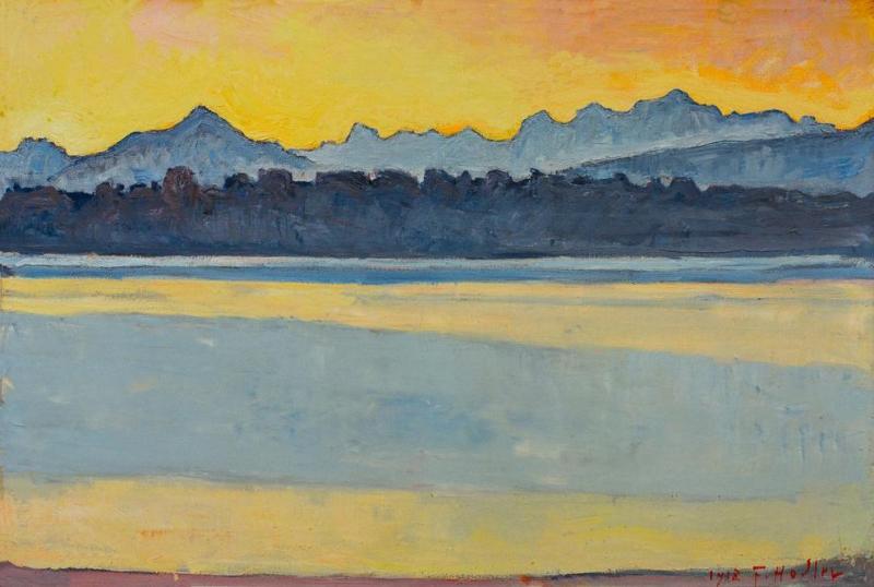 Lake Geneva W. Mount Blanc, 1918 by Ferdinand Hodler