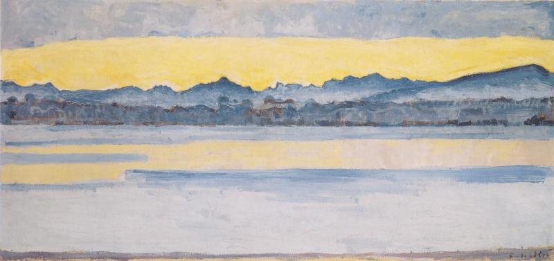 Lake Geneva With Mont Blanc At Dawn, 1918 by Ferdinand Hodler
