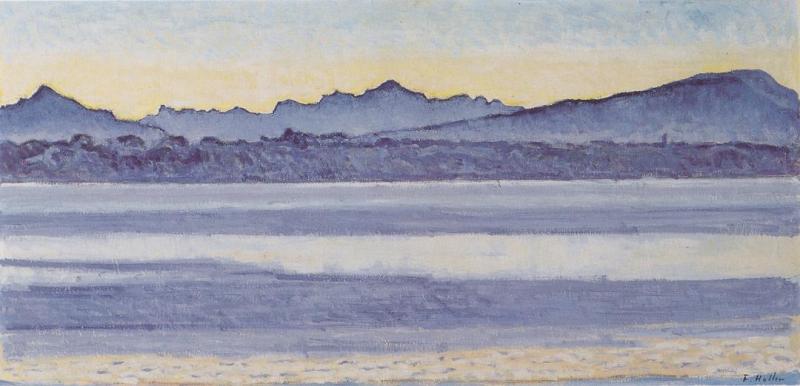Lake Geneva With Mont Blanc In Morning Light, 1918 by Ferdinand Hodler