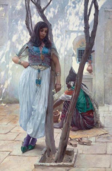 In A Courtyard, Tunis (in Einem Innenhof, Tunis) by Ferdinand Max Bredt