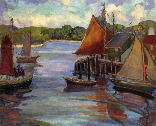 Fern Isabel Coppedge Drying Sails, Gloucester, Massachusetts