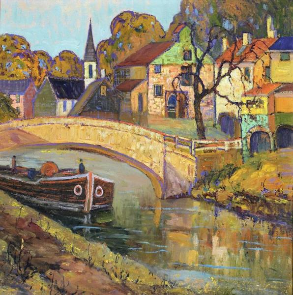 The Canal Bridge, New Hope, Pennsylvania by Fern Isabel Coppedge Oil Painting Reproductions