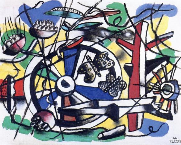 Butterflies With A Wheel by Fernand Léger