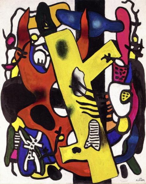 Composition In Black And Yellow by Fernand Léger