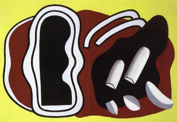 Composition On A Red And Yellow Background by Fernand Léger