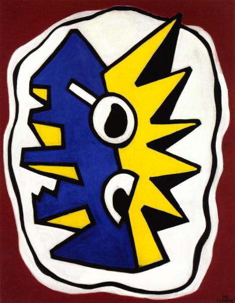 Composition On A Red Background by Fernand Léger