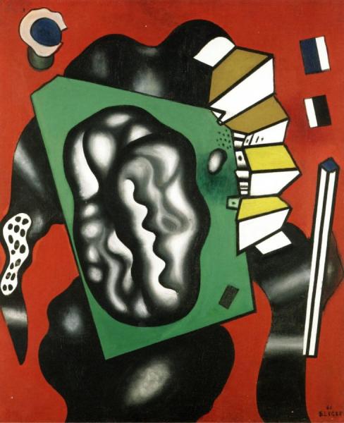 Composition On A Red Background by Fernand Léger