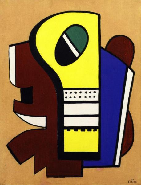 Composition On A Red Background by Fernand Léger