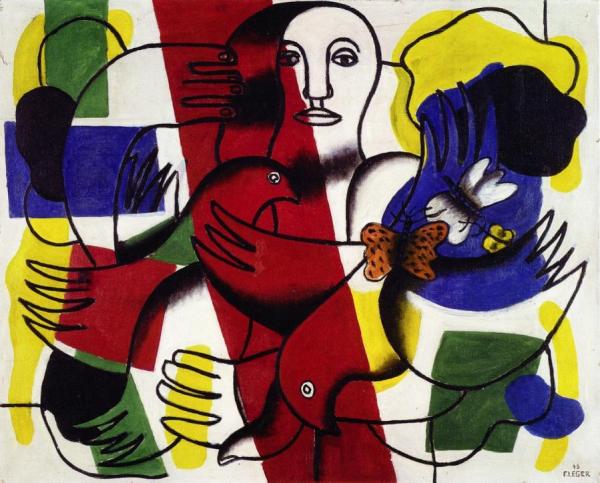 Composition With Two Butterflies by Fernand Léger