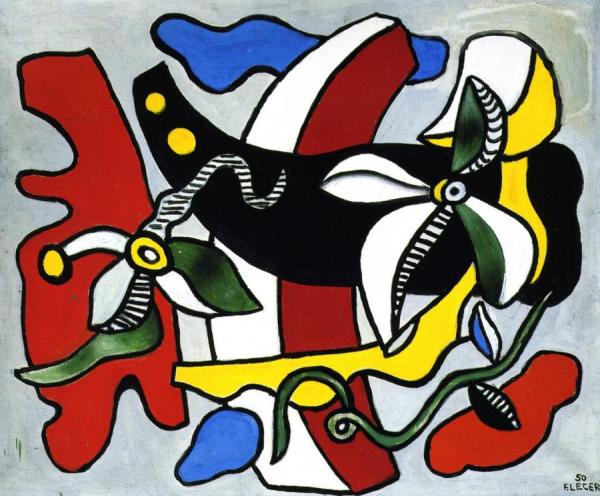 Composition With Two Flowers by Fernand Léger