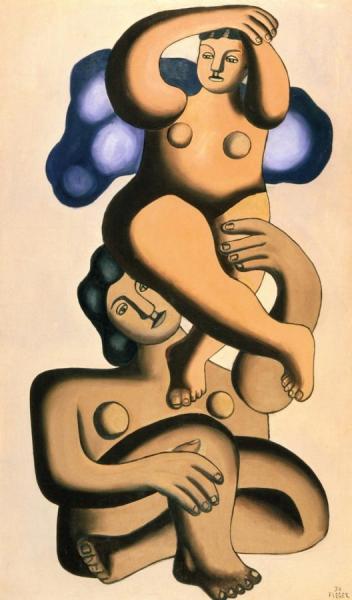 Composition With Two Parrots (study Of Central Motif) by Fernand Léger