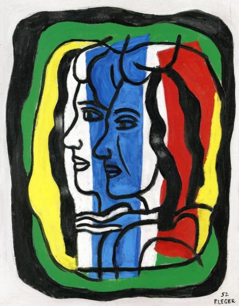 Composition With Two Profiles by Fernand Léger