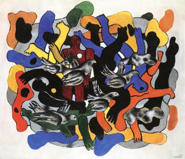 Divers With Birds by Fernand Léger