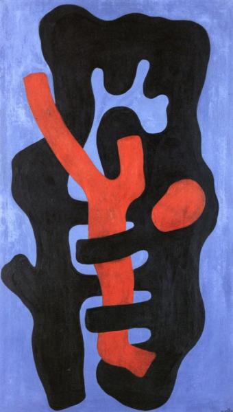 Elements On A Blue Background by Fernand Léger