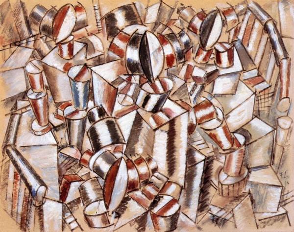 Figures On A Stairway by Fernand Léger