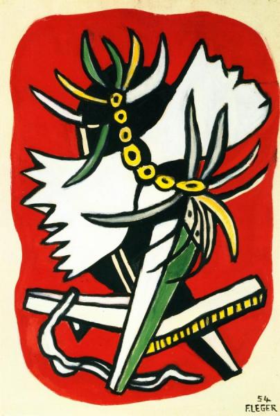 Insect On A Red Background by Fernand Léger