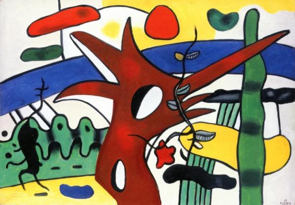 Landscape With Red Rooster by Fernand Léger