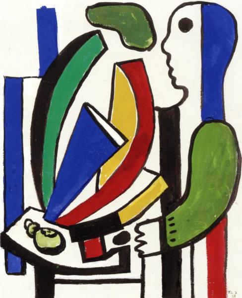 Man With Still Life by Fernand Léger