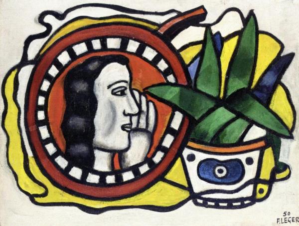 Medallion And Green Plant by Fernand Léger