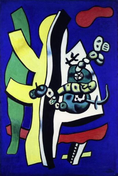 Still Life With Fruit On A Blue Background by Fernand Léger