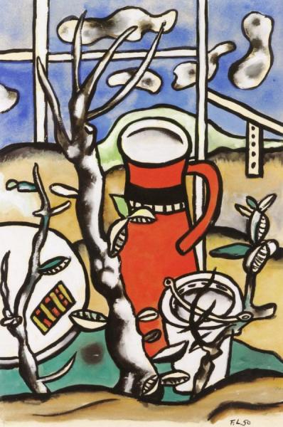 Still Life With Red Pitcher by Fernand Léger