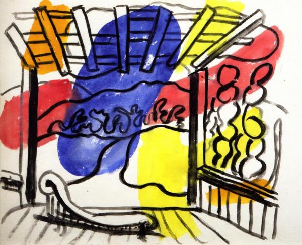 Study For The Set Of The Darius Milhaud Opera 'bolivar' by Fernand Léger