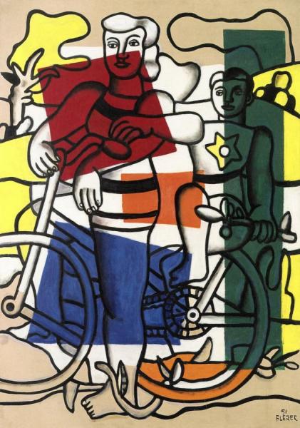 The Two Cyclists, Mother And Child by Fernand Léger