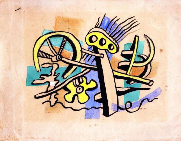The Wheel In A Landscape by Fernand Léger