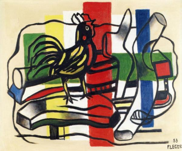 The Yellow And Black Rooster by Fernand Léger