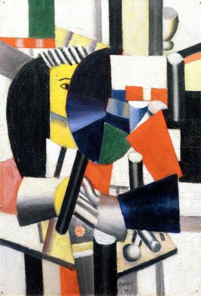 Woman With A Mirror by Fernand Léger