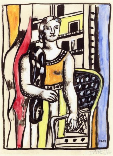 Woman With A Scarf by Fernand Léger