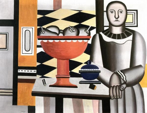 Woman With Fruit Bowl by Fernand Léger
