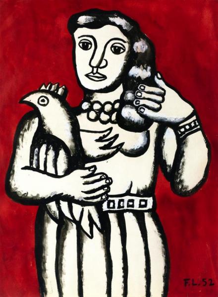 Woman With Parrot by Fernand Léger