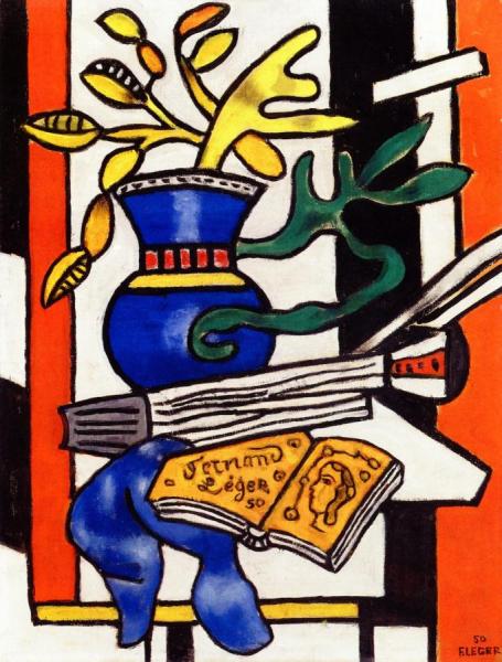 Yellow Flowers In A Blue Vase by Fernand Léger