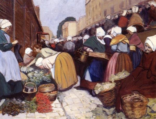 Market In Brest by Fernand Piet