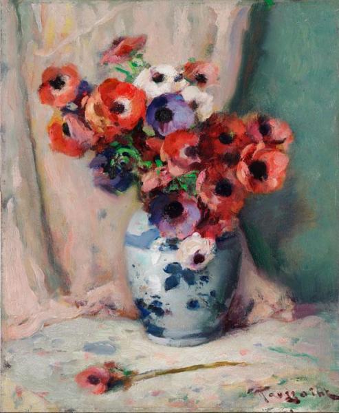 Anemones In A Vase by Fernand Toussaint