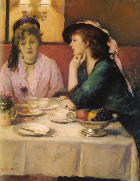 Confidences At Lunch by Fernand Toussaint