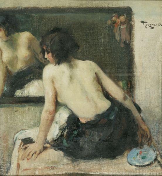 Girl At A Mirror by Fernand Toussaint