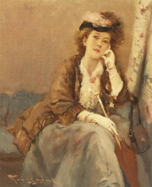 Jeune Femme A L'ombrelle by Fernand Toussaint