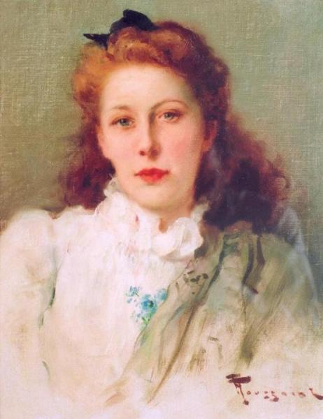 Portrait Of A Young Girl by Fernand Toussaint Oil Painting Reproductions